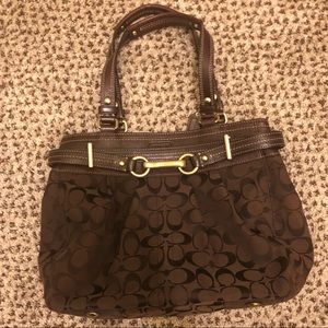 Coach Brown Signature Purse Satchel N1071-F15672